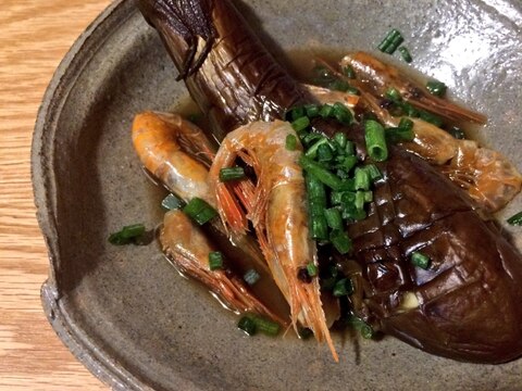 茄子と煮干し海老の煮物